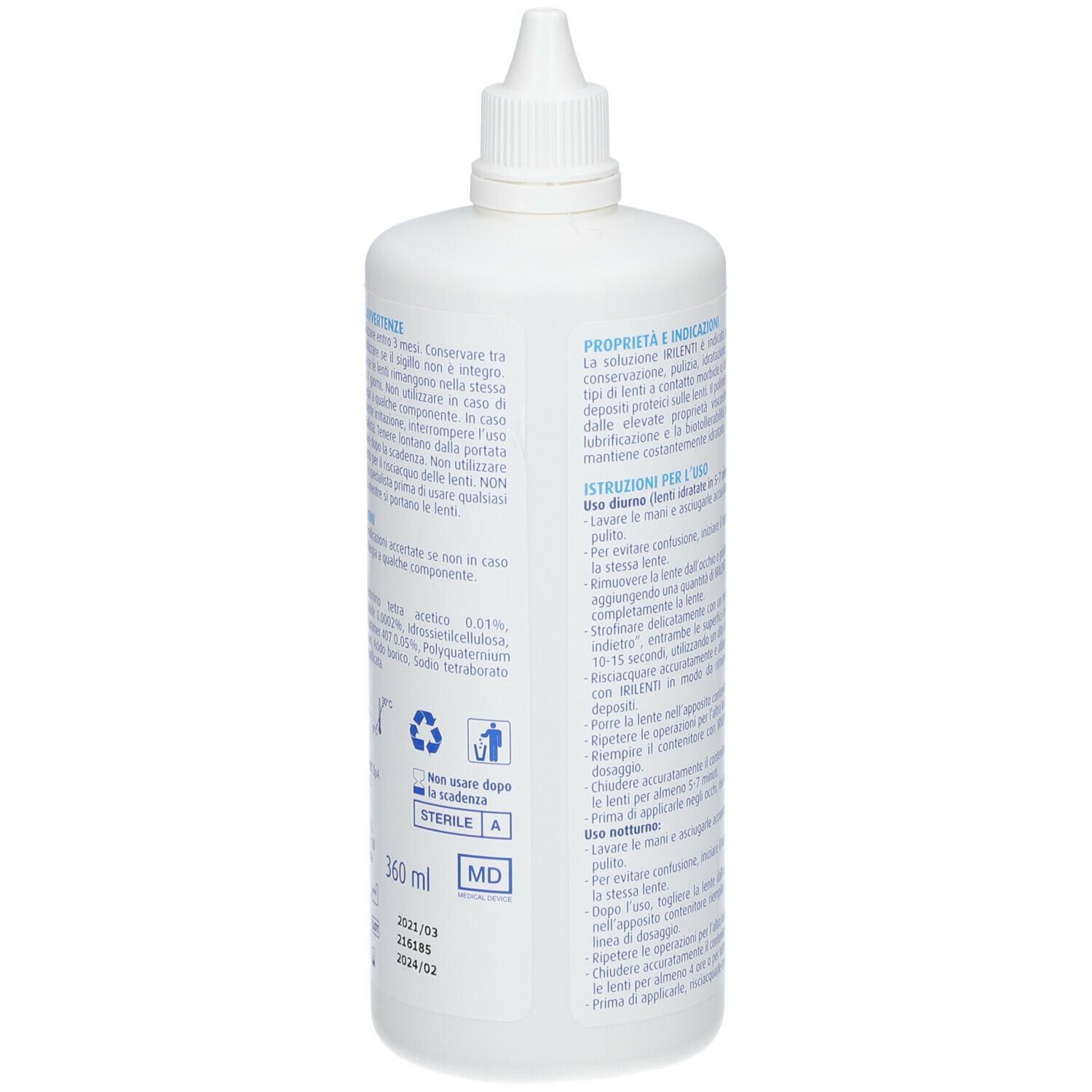 SOLUZIONE UNICA PER LENTI A CONTATTO IRILENTI 300ML