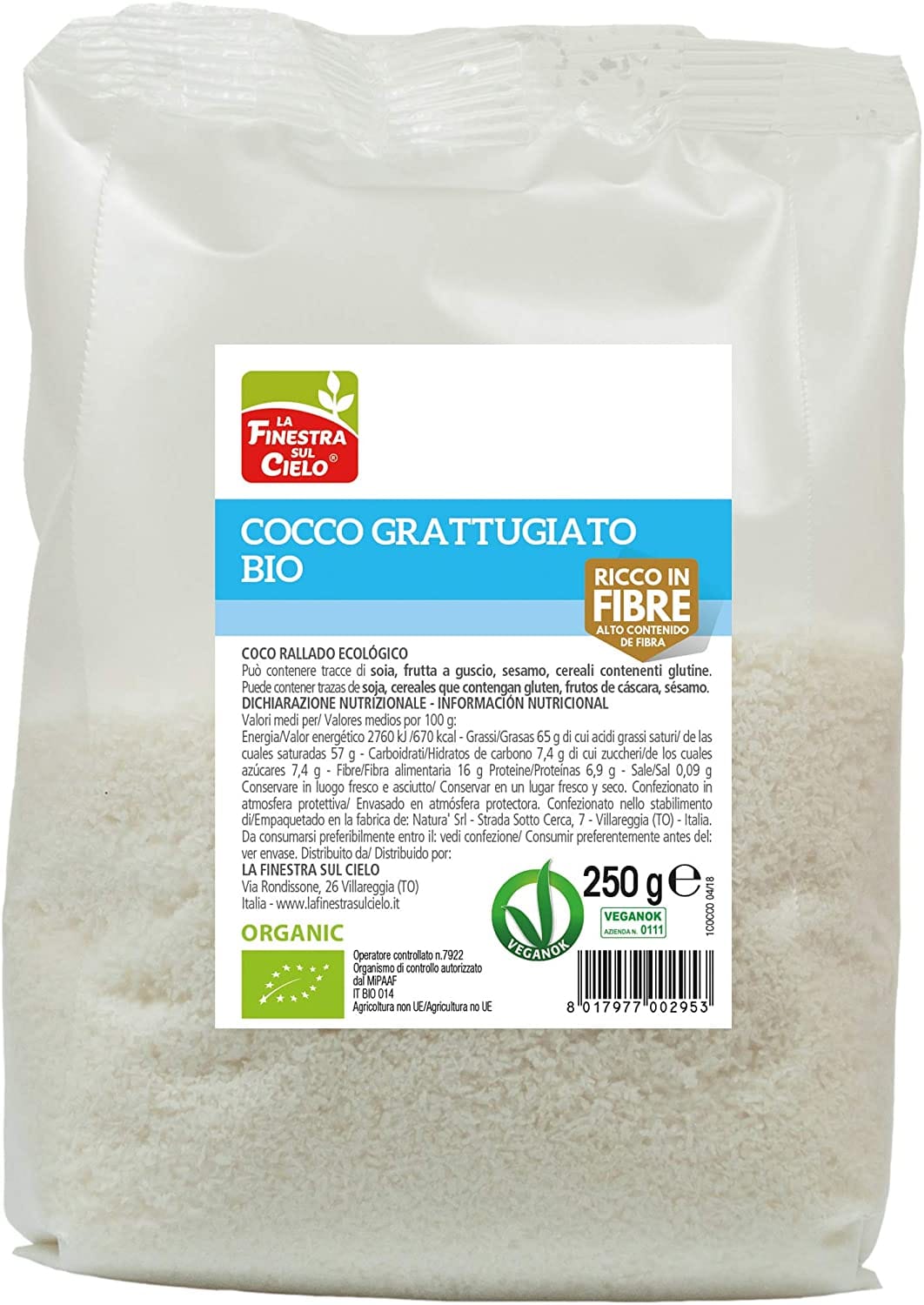 Cocco Grattugiato BIO La Finestra sul Cielo, 250g