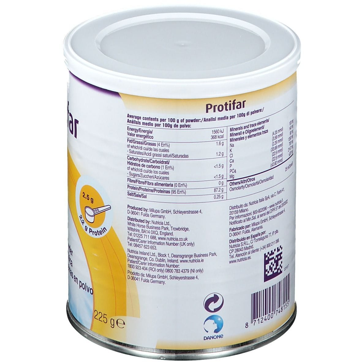 Integratore iperproteico Protifar in polvere, 225g