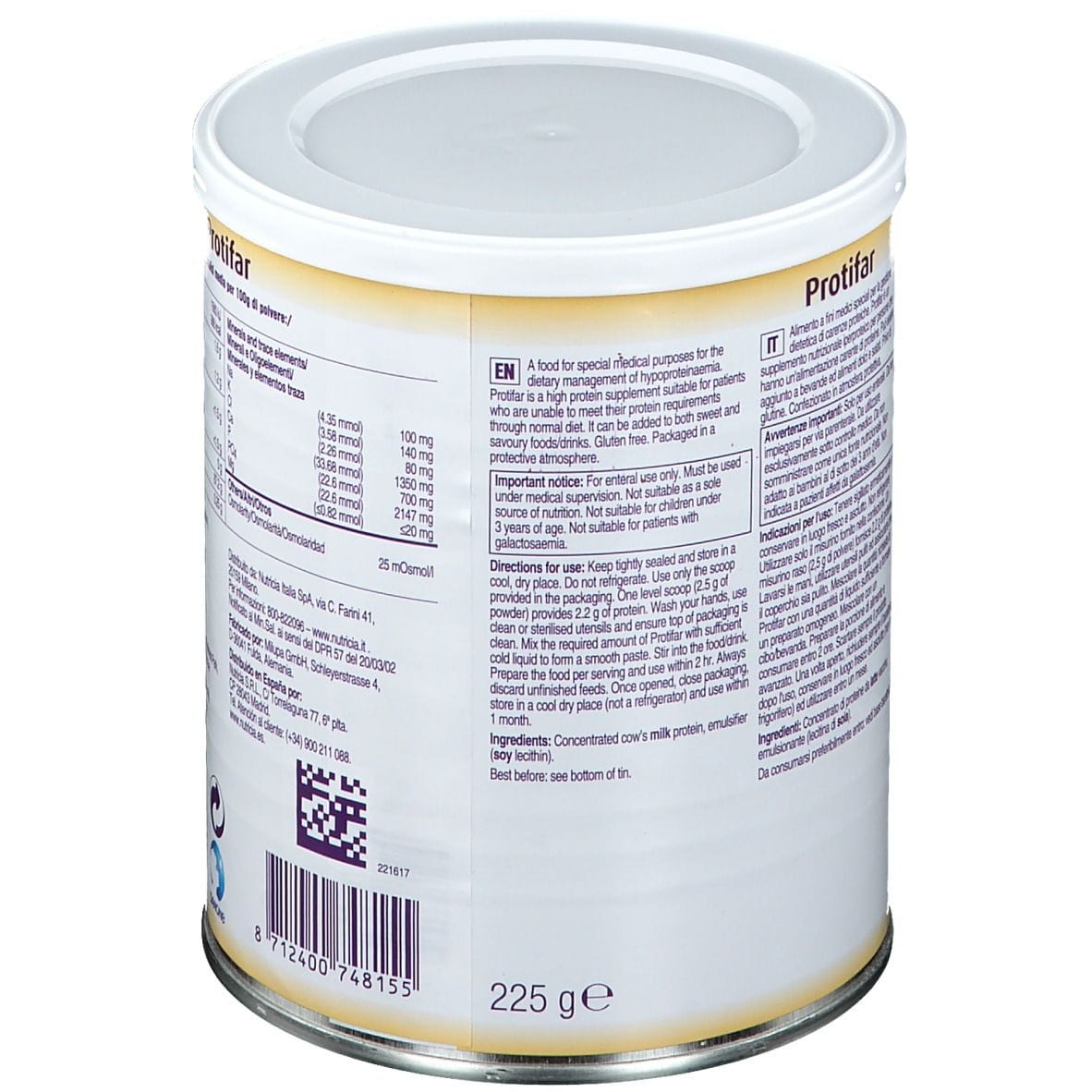 Integratore iperproteico Protifar in polvere, 225g