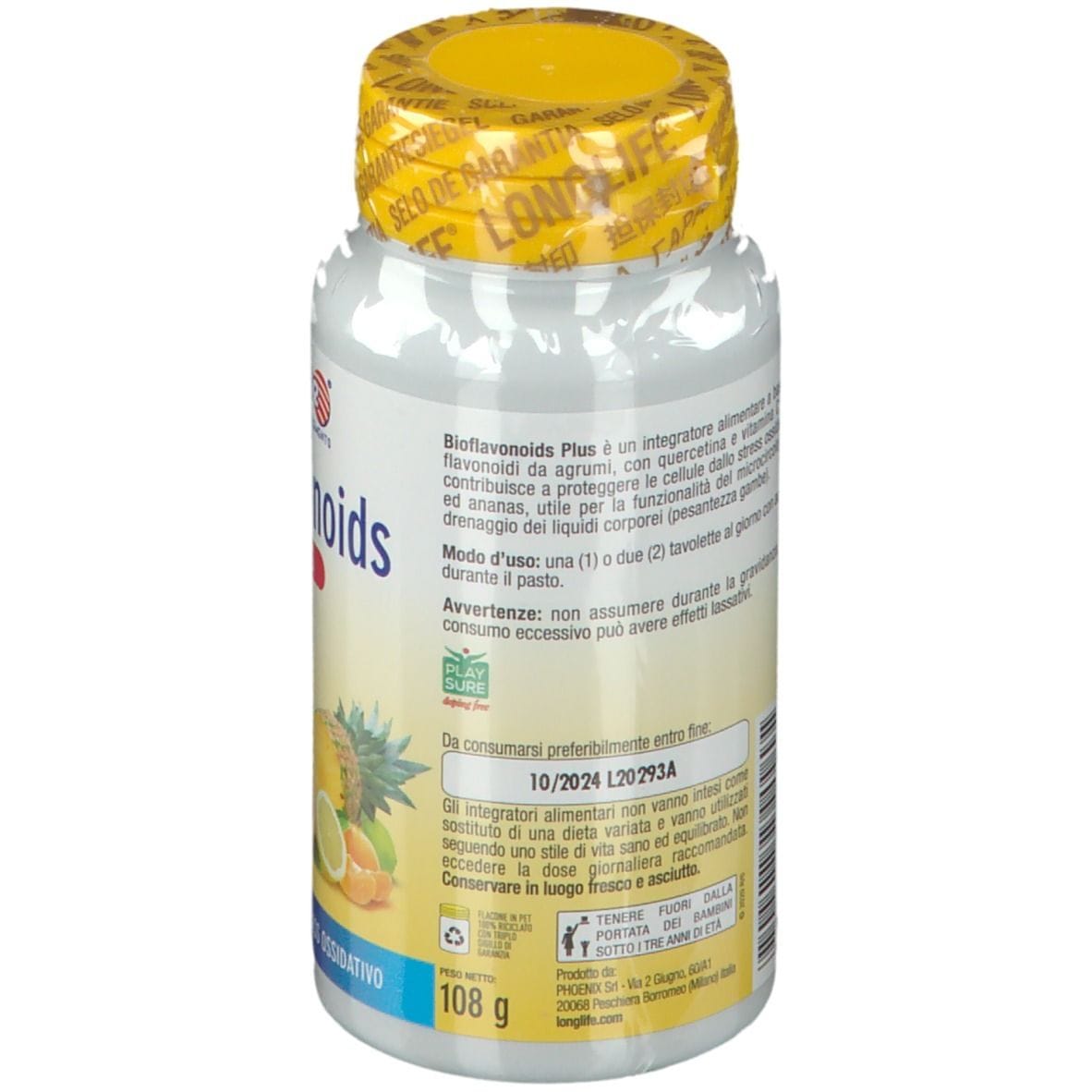 LONGLIFE BIOFLAVONOIDS PLUS 60 TAVOLETTE RIVESTITE SENZA GLUTINE