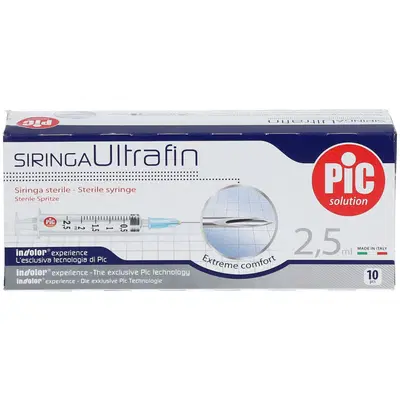 SIRINGA PIC STERILE MONOUSO CAPACITA' 2,5ML CON AGO GAUGE14 10 PEZZI SIRINGA PIC STERILE MONOUSO CAPACITA' 2,5ML CON AGO GAUGE14 10 PEZZI