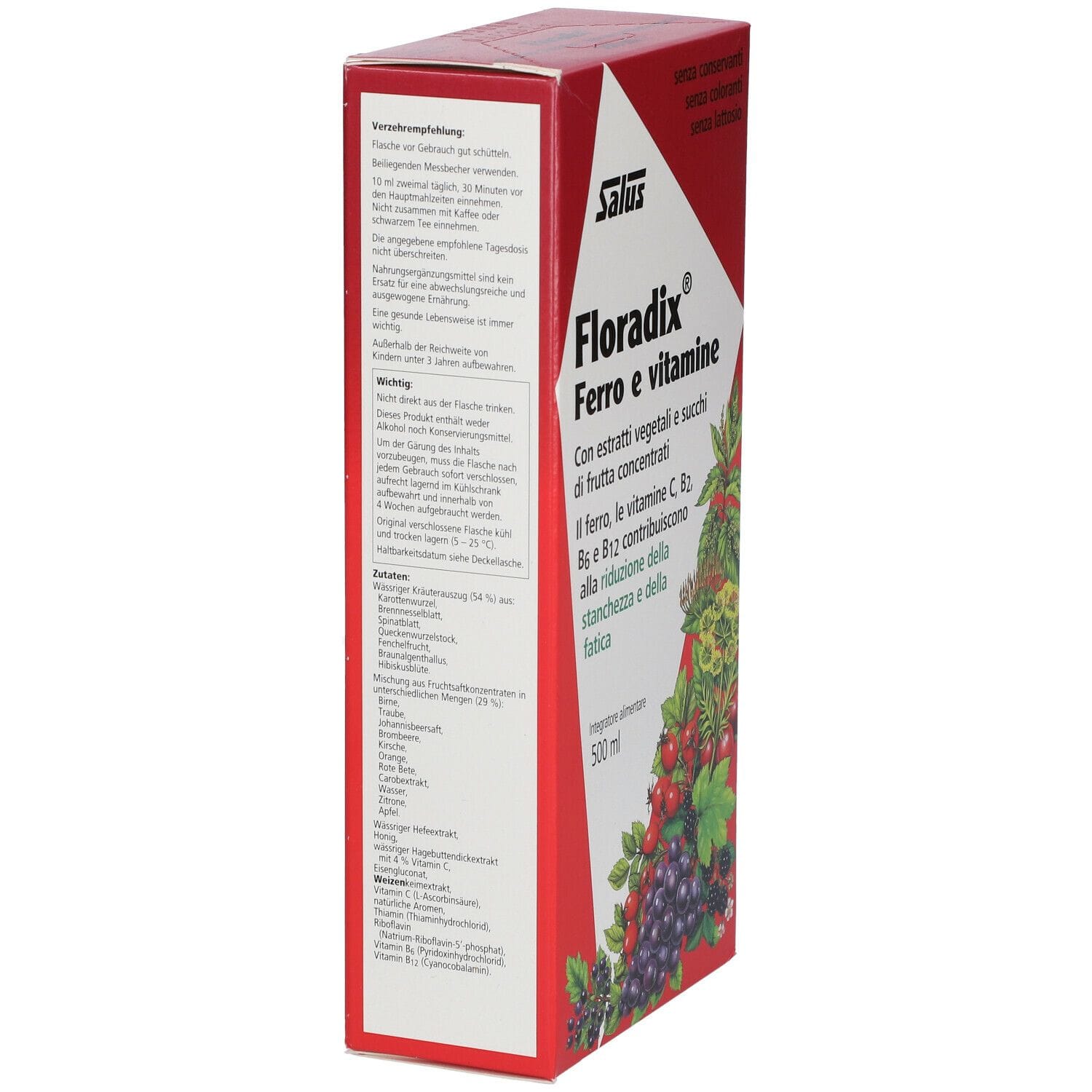 Integratore Floradix Ferro e Vitamine, 500ml