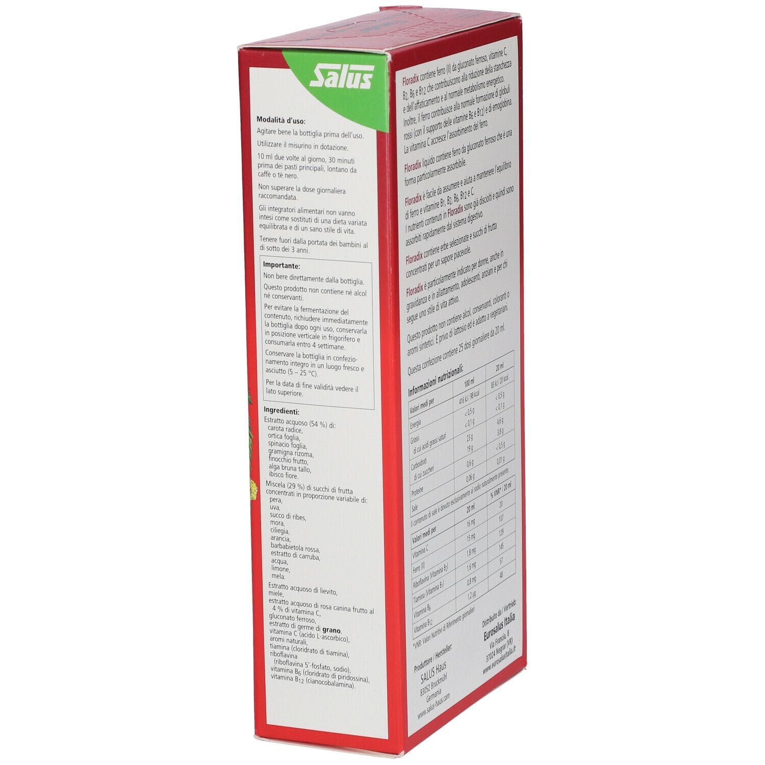 Integratore Floradix Ferro e Vitamine, 500ml