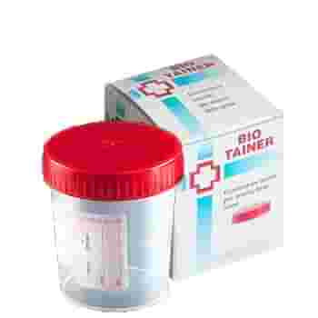 CONTENITORE PER URINA BIO TAINER GRADUATO CON SUPERFICIE DI SCRITTURA CON TAPPO A VITE CAPACITA' 120ML 1 PEZZO
