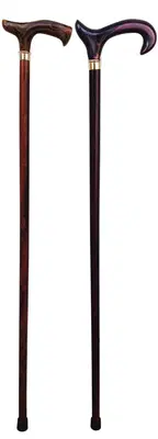 BASTONE LEGNO UOMO IMPUGNATURA FISIOLOGICA MARMORIZZATO LEGNO SCURO BASTONE LEGNO UOMO IMPUGNATURA FISIOLOGICA MARMORIZZATO LEGNO SCURO