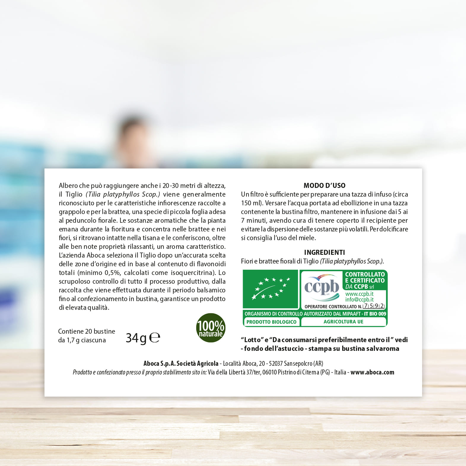TIGLIO TISANA 20 BUSTINE