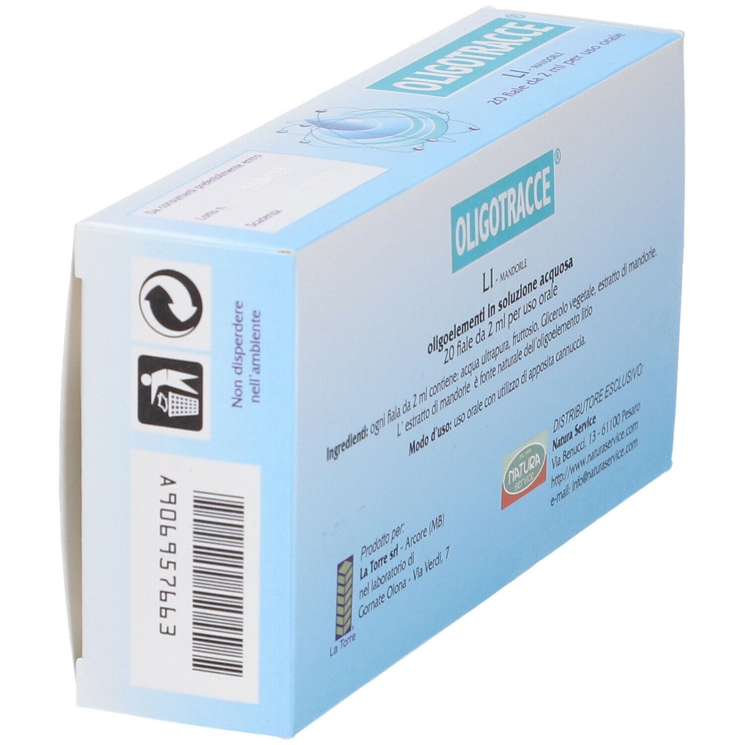 Integratore Oligotracce Litio, 20 fiale da 2ml