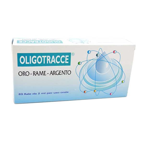 Integratore Oligotracce Oro Rame Argento, 20 fiale da 2ml