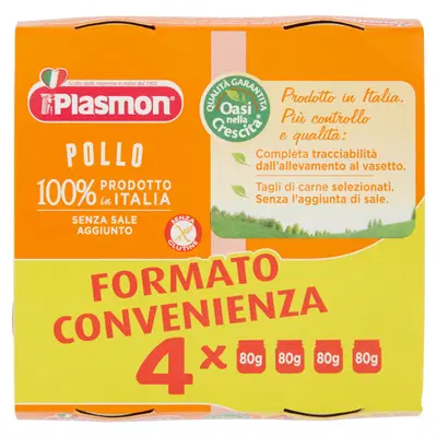 PLASMON OMOGENEIZZATO POLLO CON GIFT 4 X 80 G PLASMON OMOGENEIZZATO POLLO CON GIFT 4 X 80 G
