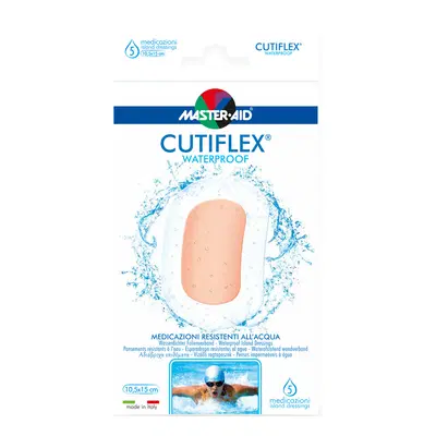 MEDICAZIONE AUTOADESIVA TRASPARENTE IMPERMEABILE MASTER-AID CUTIFLEXMED 10,5X15 CM 5 PEZZI MEDICAZIONE AUTOADESIVA TRASPARENTE IMPERMEABILE MASTER-AID CUTIFLEXMED 10,5X15 CM 5 PEZZI