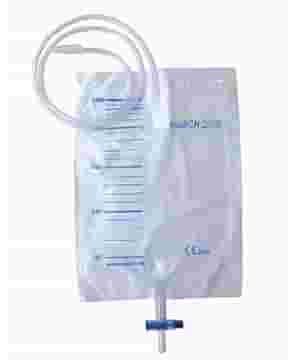 SACCA DI DRENAGGIO LETTO PER INCONTINENZA 2000ML IN PVC CON VALVOLA DI NON RITORNO E SCARICO STERILE CON TUBO DI RACCORDO130CM 75 PEZZI RIUTILIZZABILE