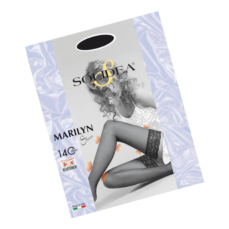 Calza autoreggente Solidea Marilyn 140 Sheer blu scuro taglia 4