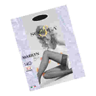 Calza autoreggente Solidea Marilyn 140 Sheer blu scuro taglia 4
