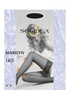 Calza autoreggente Solidea Marilyn 140 Sheer nera, taglia 1