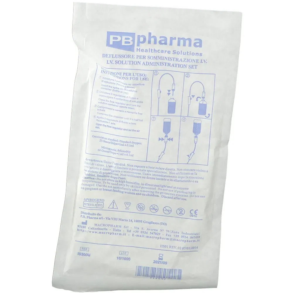 Deflussore con ago sterile monouso per infusione, 1 pezzo