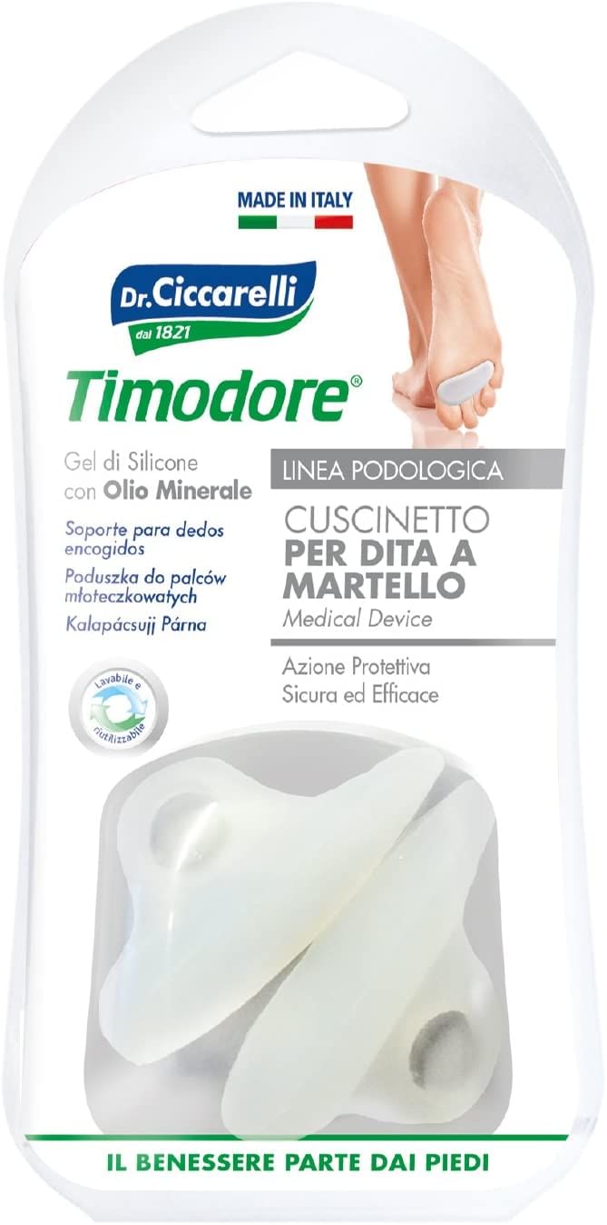 Cuscinetto Per Dita A Martello Realizzato In Gel Di Siliconebianco Semitrasparente Sagomata Per Proteggere E Distendere Le Dita Contratte Igienepiede 