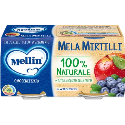 MELLIN OMOGENEIZZATO MELA MIRTILLO 100 G 2 PEZZI MELLIN OMOGENEIZZATO MELA MIRTILLO 100 G 2 PEZZI