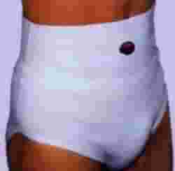 ALBERT ANDRE' ARTICOLO 124 SLIP CONTENITIVO ERNIA TRAMATO UOMO-DONNA, PER ERNIA E SPORT COLORE BIANCO TAGLIA 4