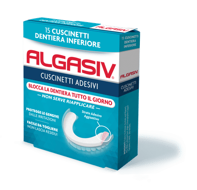 Algasiv cuscinetti adesivi per protesi dentaria inferiore, 15pz