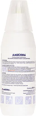 AMUCHINA LIQUIDA 100% DISINFETTANTE IGIENIZZANTE A BASE DI IPOCLORITO DI SODIO ANTIMICROBICO AD AMPIO SPETTRO D'AZIONE 500 ML AMUCHINA LIQUIDA 100% DISINFETTANTE IGIENIZZANTE A BASE DI IPOCLORITO DI SODIO ANTIMICROBICO AD AMPIO SPETTRO D'AZIONE 500 ML