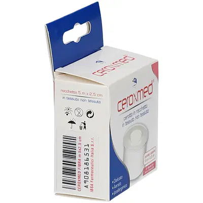 CEROTTO ADESIVO IN ROCCHETTO CEROXMED IN TESSUTO NON TESSUTO AERATO IPOALLERGENICO BIANCO 500X2,5 CM 1 PEZZO CEROTTO ADESIVO IN ROCCHETTO CEROXMED IN TESSUTO NON TESSUTO AERATO IPOALLERGENICO BIANCO 500X2,5 CM 1 PEZZO