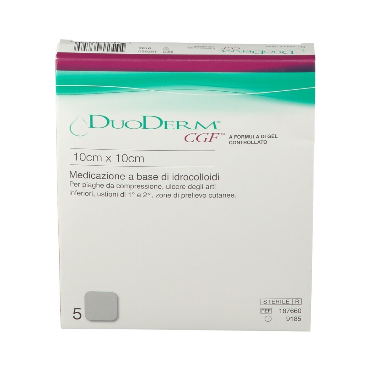 MEDICAZIONE CON IDROCOLLOIDI STERILE SENZA BORDO ADESIVO DUODERM CGF 10X10CM 5 PEZZI