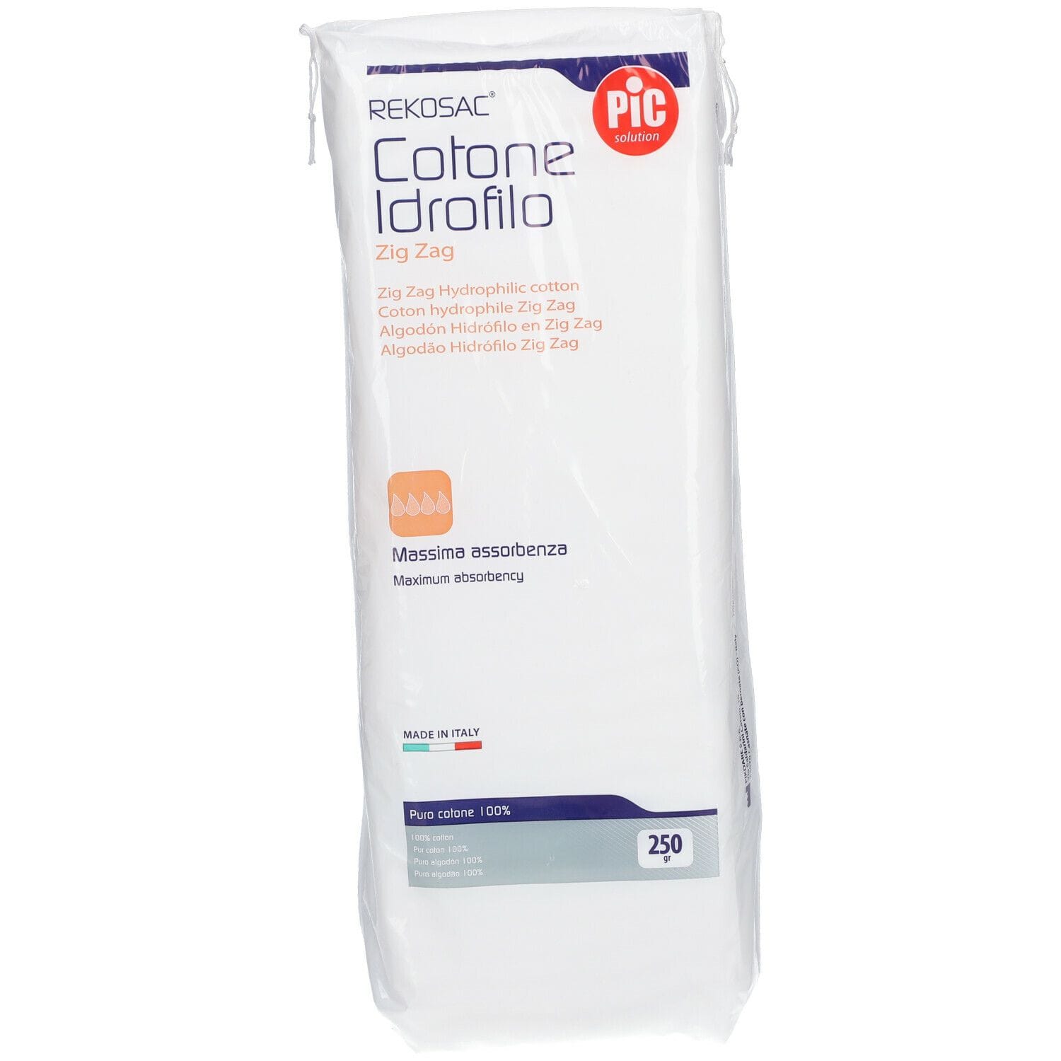 Cotone Idrofilo Pic Rekosac Zig Zag con Fustella, 250g