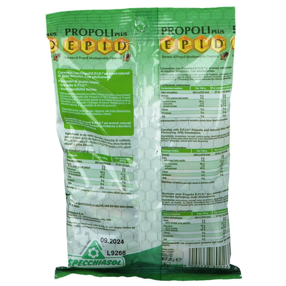 EPID CARAMELLE ERBE SENZA ZUCCHERO 24 PEZZI