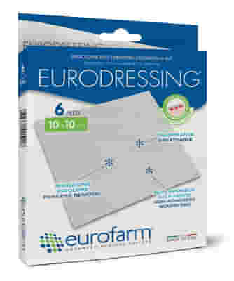 MEDICAZIONE EURODRESSING NON ADESIVA IN TESSUTO NON TESSUTO 10X10CM 6 PEZZI