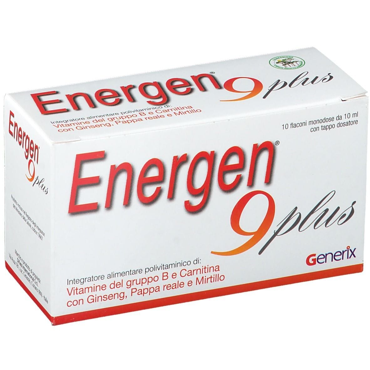 Integratore Energen 9 PLUS energetico, 10 flaconcini 10ml