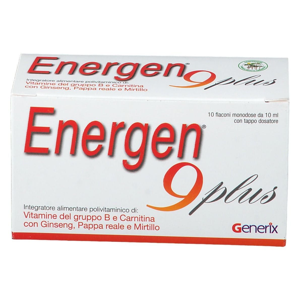 Integratore Energen 9 PLUS energetico, 10 flaconcini 10ml