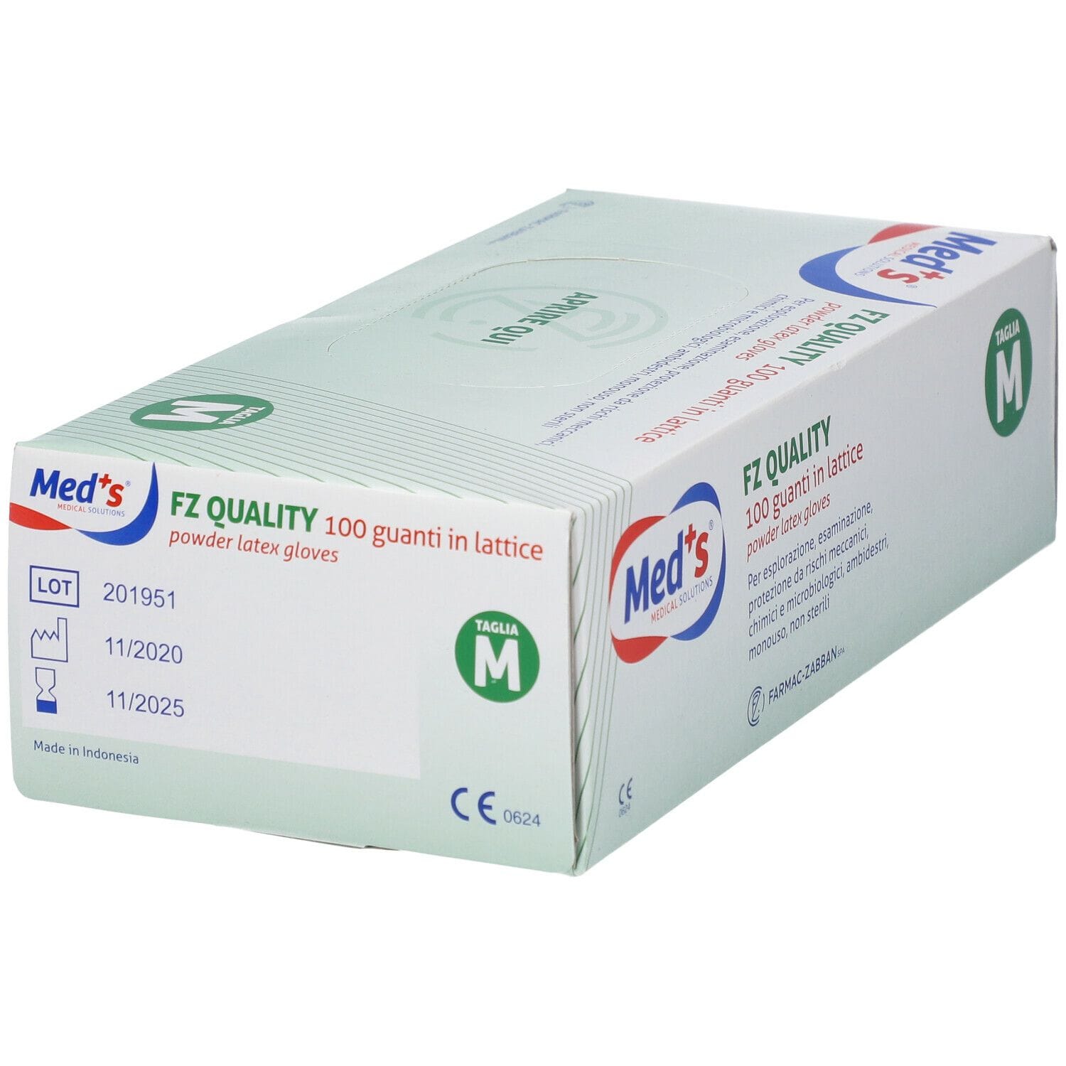 GUANTI MEDS LATTICE PER ESPLORAZIONE FZ QUALITY MISURA MEDIUM 1 SCATOLA 100 GUANTI