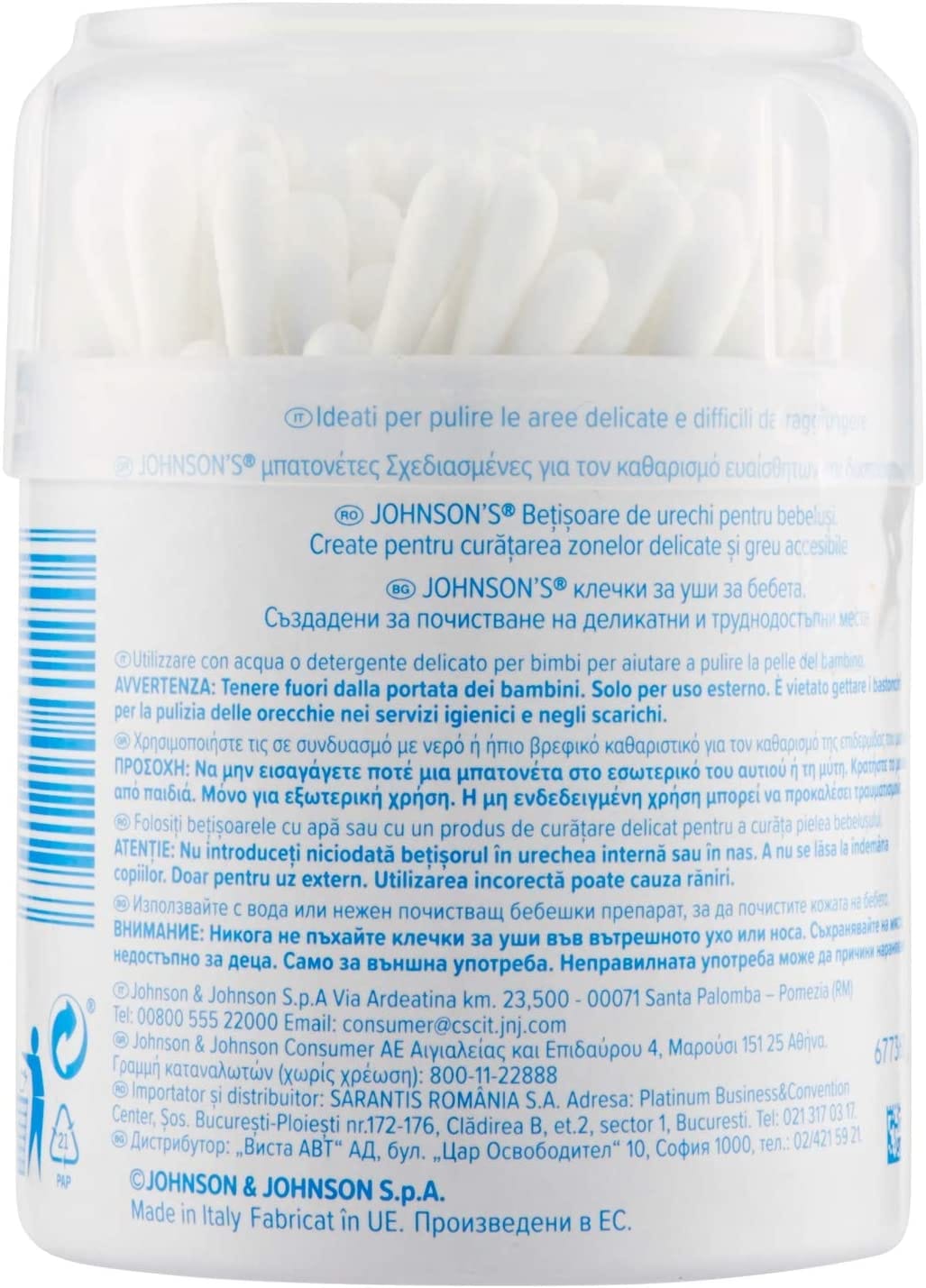 JOHNSONS BABY COTTON FIOC 100 PEZZI