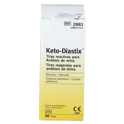 STRISCE MISURAZIONE GLICOSURIA E CHETONURIA KETODIASTIX 50 PEZZI STRISCE MISURAZIONE GLICOSURIA E CHETONURIA KETODIASTIX 50 PEZZI