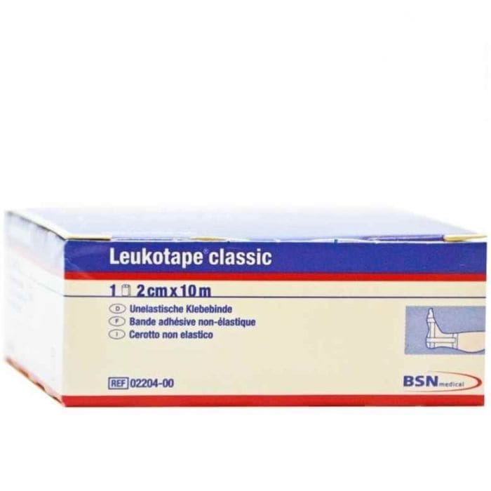 Benda Anelastica Adesiva Leukotape. Supporto In Cotone Massa Adesiva: Caucciu', Resine, Ossido Di Zinco Contiene Lattice. 2 X1000 Cm