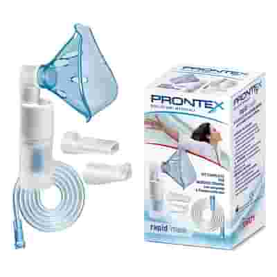 KIT COMPLETO PRONTEX RAPID MASK PER AEROSOLTERAPIA CON AMPOLLA PLASTICA +MASCHERA PER ADULTI +TUBO PRESSIONE +ACCESSORIO NASALE +BOCCHERUOLA