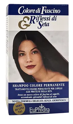 EUPHIDRA COLORE DI FASCINO & RIFLESSI DI SETA SHAMPOO COLORE PERMANENTE 41 NERO DI CINA 120 ML EUPHIDRA COLORE DI FASCINO & RIFLESSI DI SETA SHAMPOO COLORE PERMANENTE 41 NERO DI CINA 120 ML