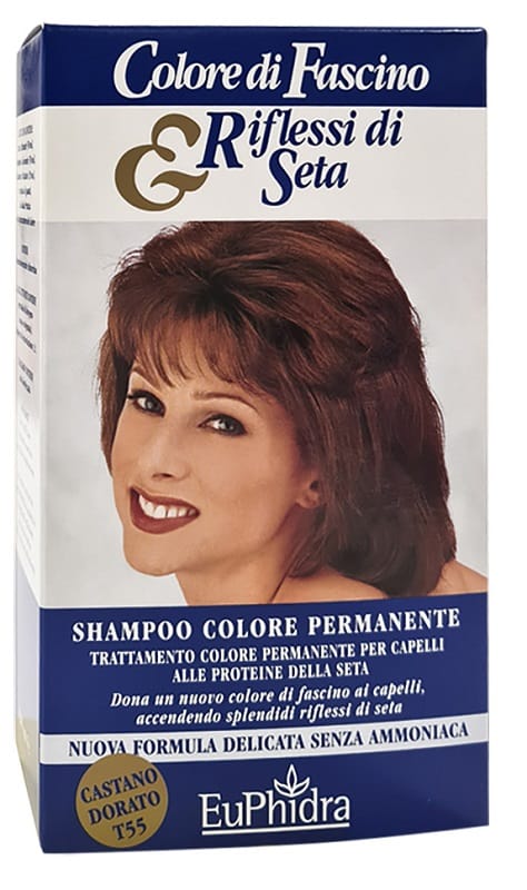 Euphidra Colore Di Fascino & Riflessi Di Seta Shampoo Colore Permanente 55 Castano Dorato 120 Ml