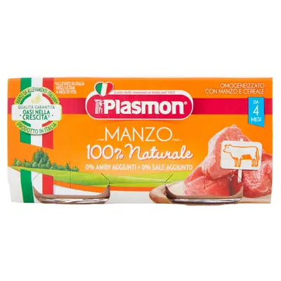 PLASMON OMOGENEIZZATO MANZO 80 G X 2 PEZZI PLASMON OMOGENEIZZATO MANZO 80 G X 2 PEZZI