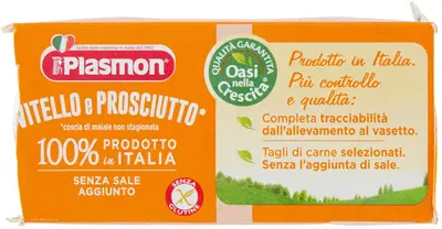 PLASMON OMOGENEIZZATO VITELLO PROSCIUTTO COTTO 80 G X 2 PEZZI PLASMON OMOGENEIZZATO VITELLO PROSCIUTTO COTTO 80 G X 2 PEZZI