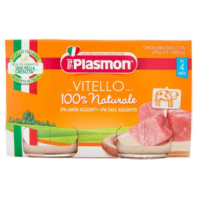 PLASMON OMOGENEIZZATO VITELLO 120 G X 2 PEZZI PLASMON OMOGENEIZZATO VITELLO 120 G X 2 PEZZI