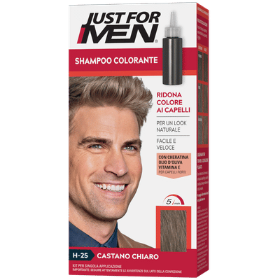 Shampoo colorante Just for Men H25 castano chiaro uomo