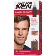 JUST FOR MEN SHAMPOO COLORANTE H35 CASTANO MEDIO ATTIVATORE CHIARO 38,5 ML + BASE COLORE 27,5 ML