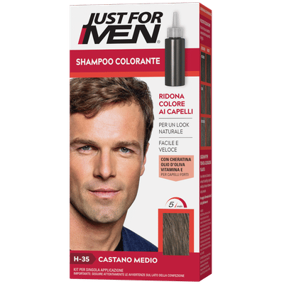 Shampoo colorante Just for Men H35 Castano Medio uomo