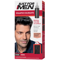Shampoo colorante Just for Men H55 Nero, copre i bianchi