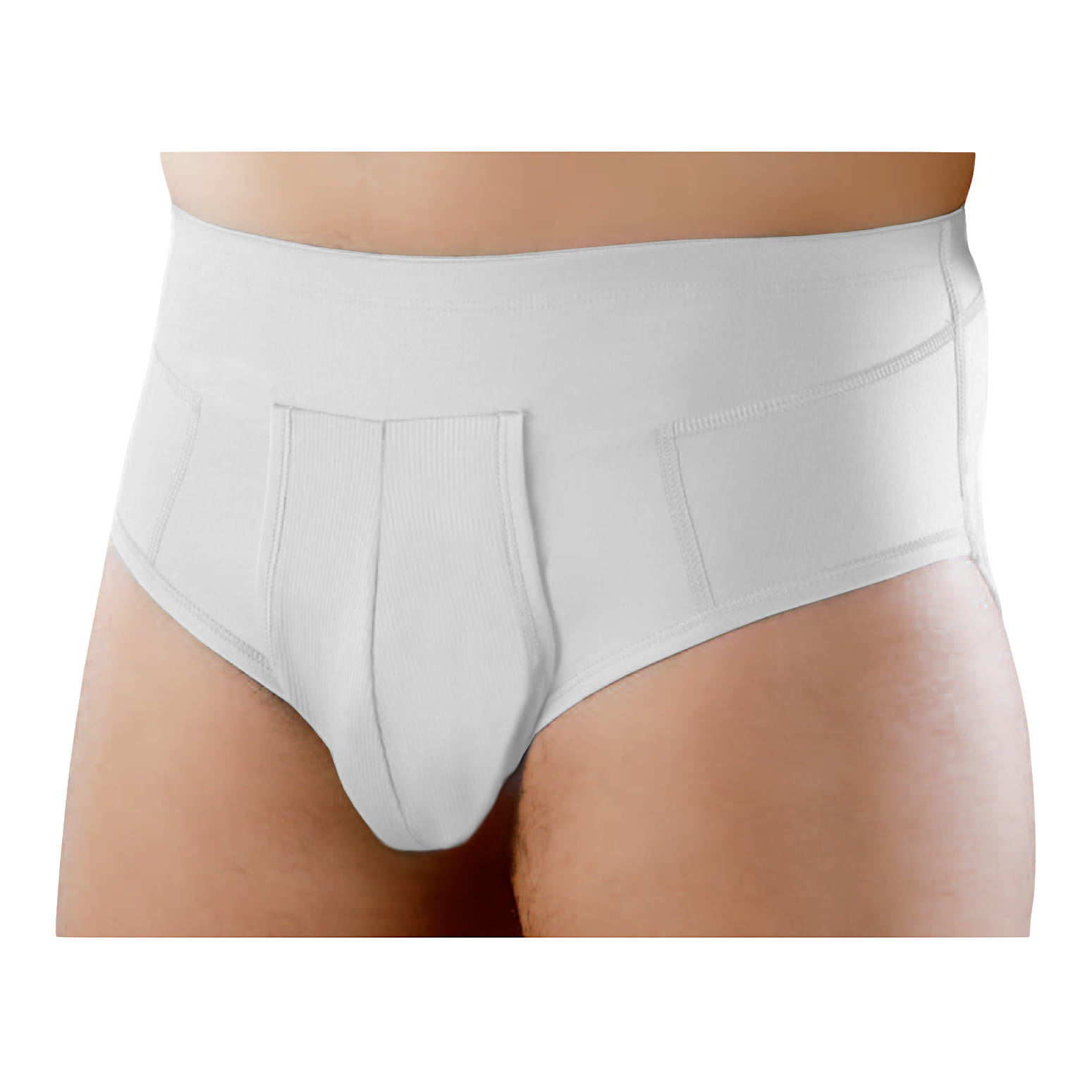 ORIONE 515 CINTOSLIP ERNIARIO UOMO APERTO CON PELOTTE IN COTONE BIANCO 6
