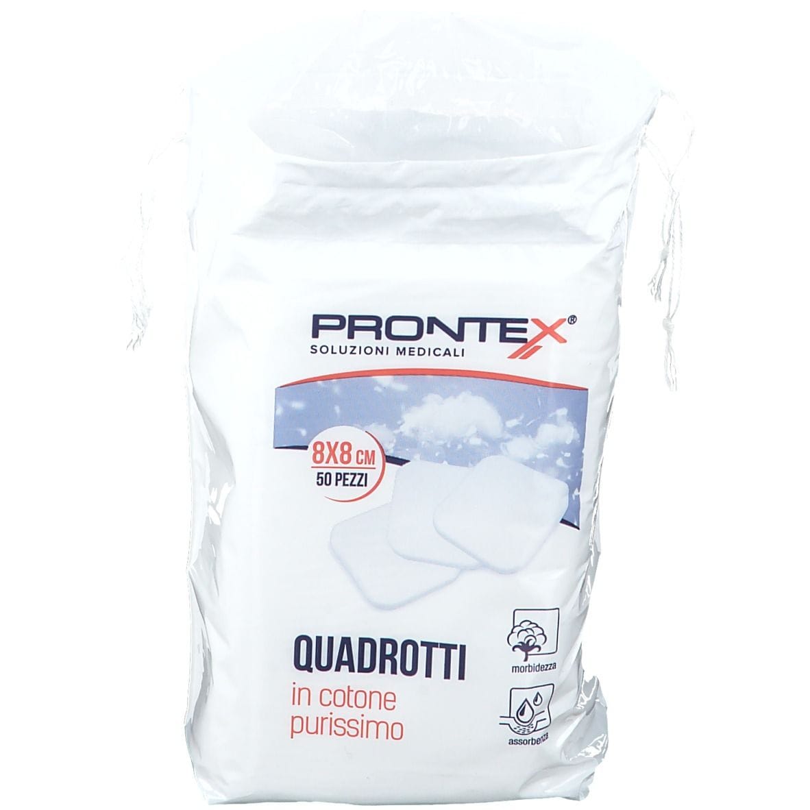 Cotone Idrofilo Prontex Quadrotti 8x8cm per Medicazioni