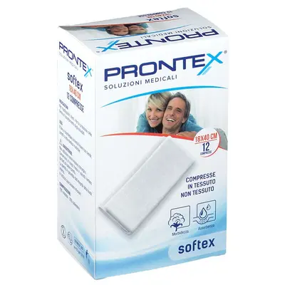 GARZA IN TESSUTO NON TESSUTO PRONTEX SOFT 18X40CM 12 PEZZI GARZA IN TESSUTO NON TESSUTO PRONTEX SOFT 18X40CM 12 PEZZI