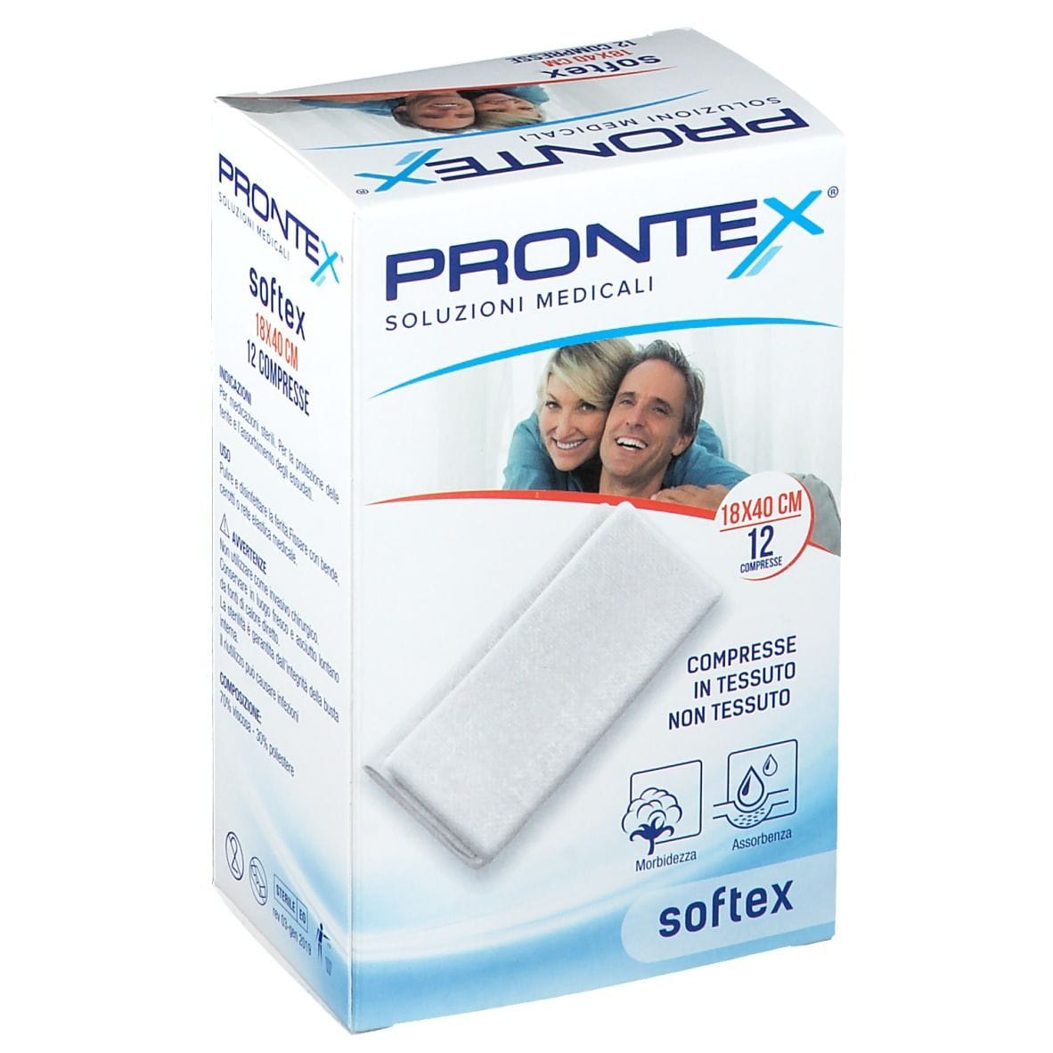 Garza sterile Prontex Soft in TNT 18x40cm, 12 pezzi